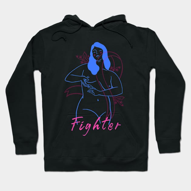 Fighter - Breast Cancer Hoodie by Meme My Shirt Shop